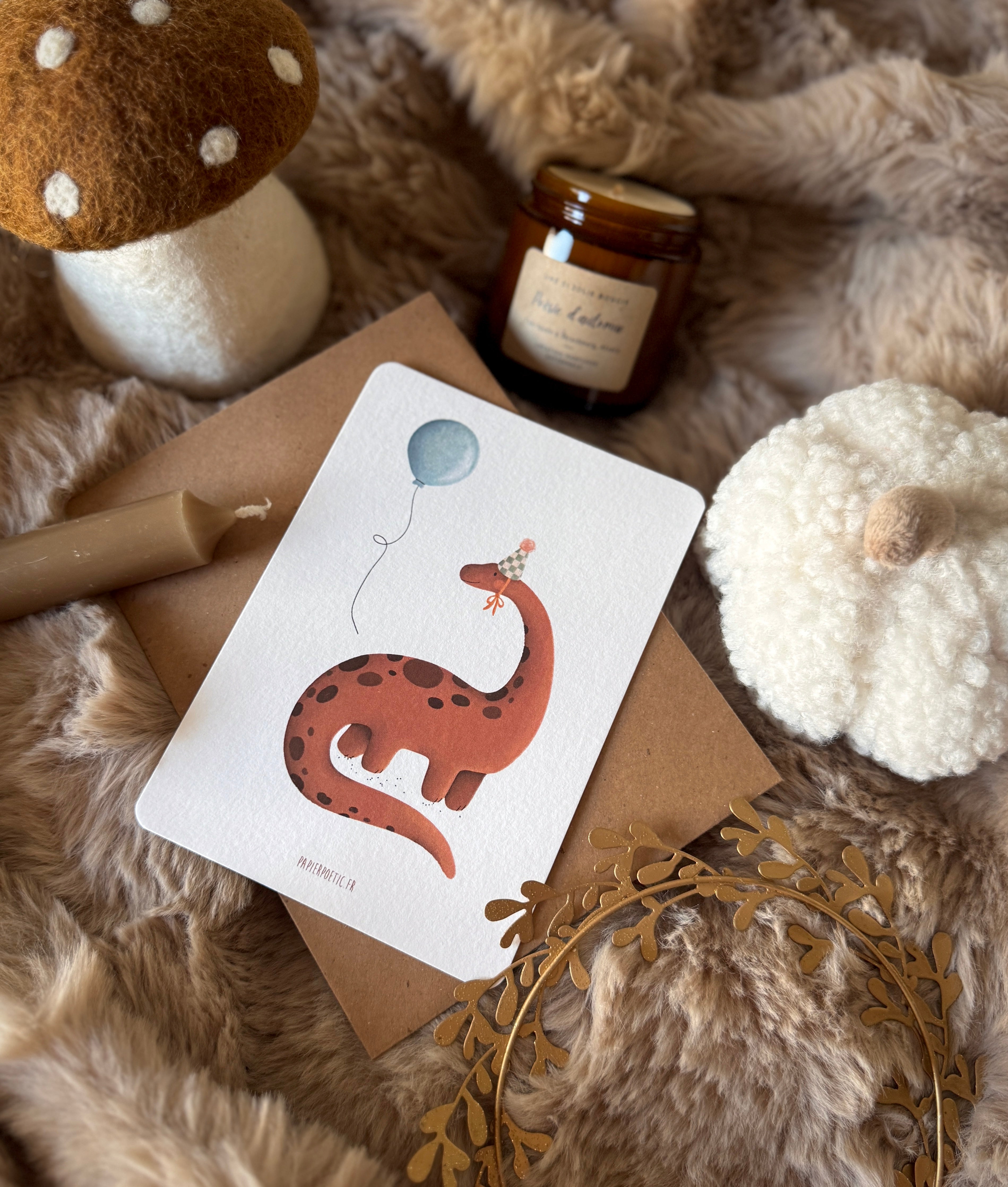 Carte "Dino en fête"