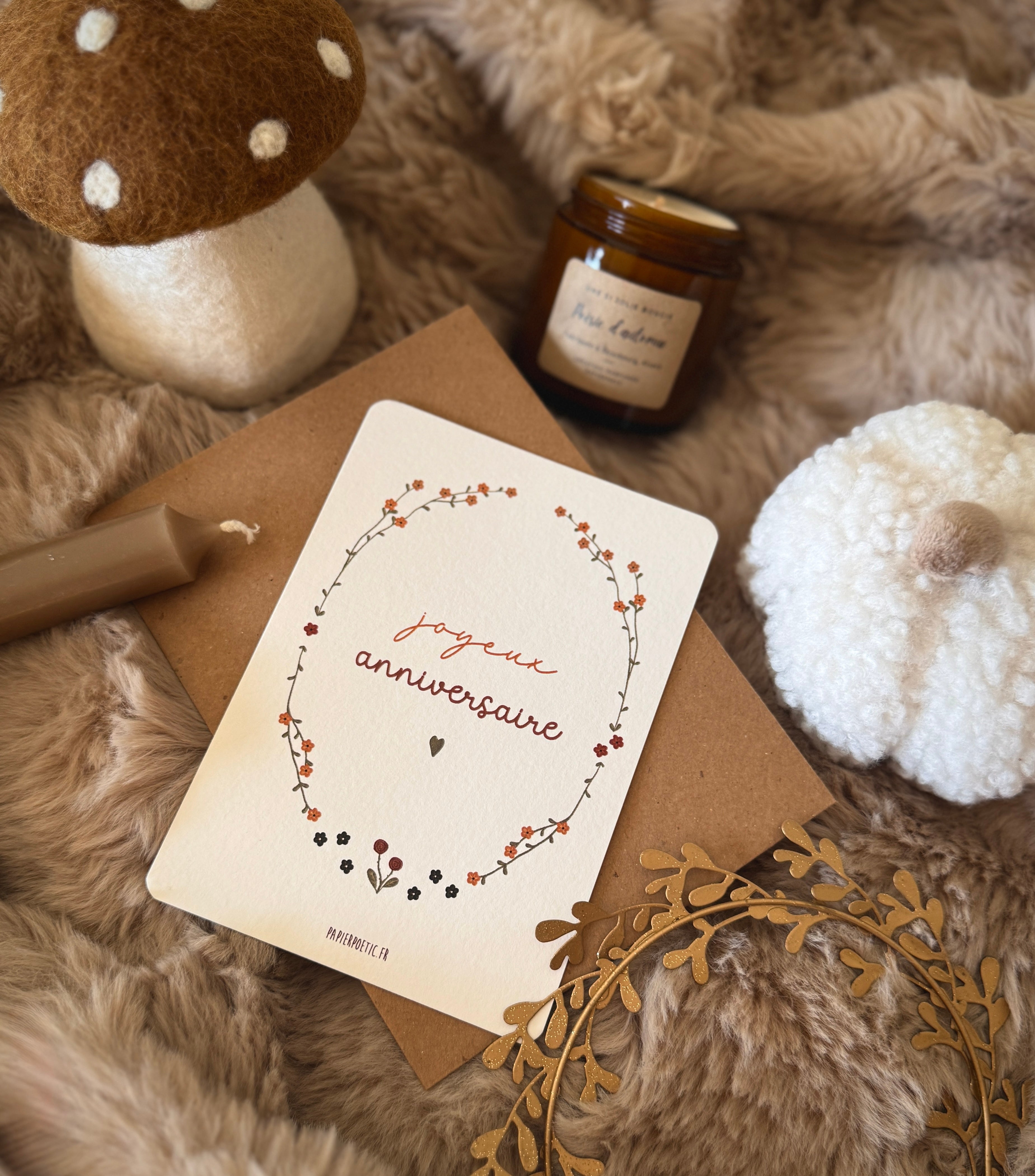 Carte "Joyeux Anniversaire Couronne"