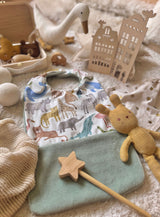 Bavoir Grand Bout'Chou / Tissu Imperméable Junzo - Bambou Vert de Gris