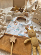 Bavoir Grand Bout'Chou / Tissu Imperméable Mamma - Bambou Camel