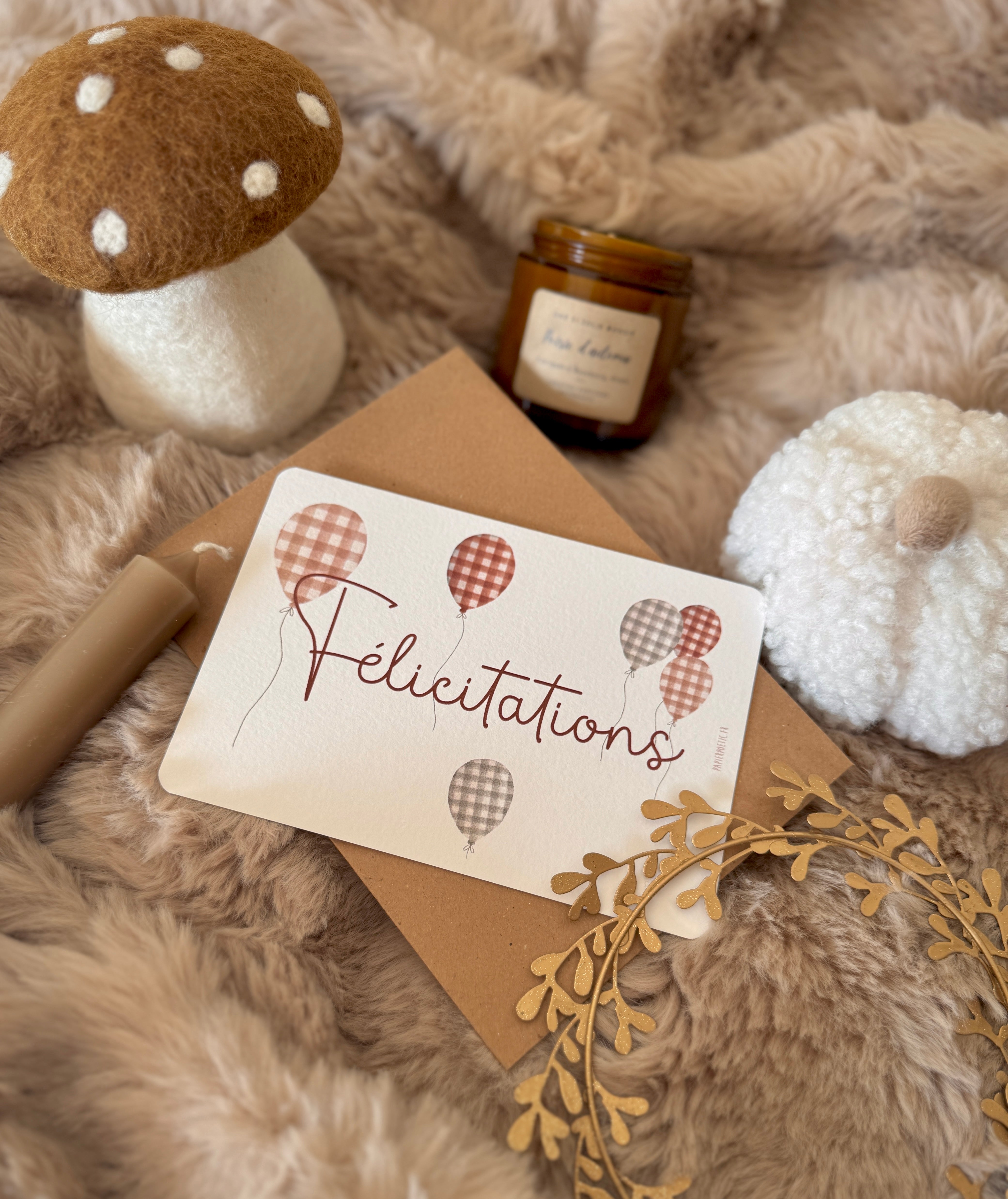 Carte "Félicitations" - Ballons Vichy