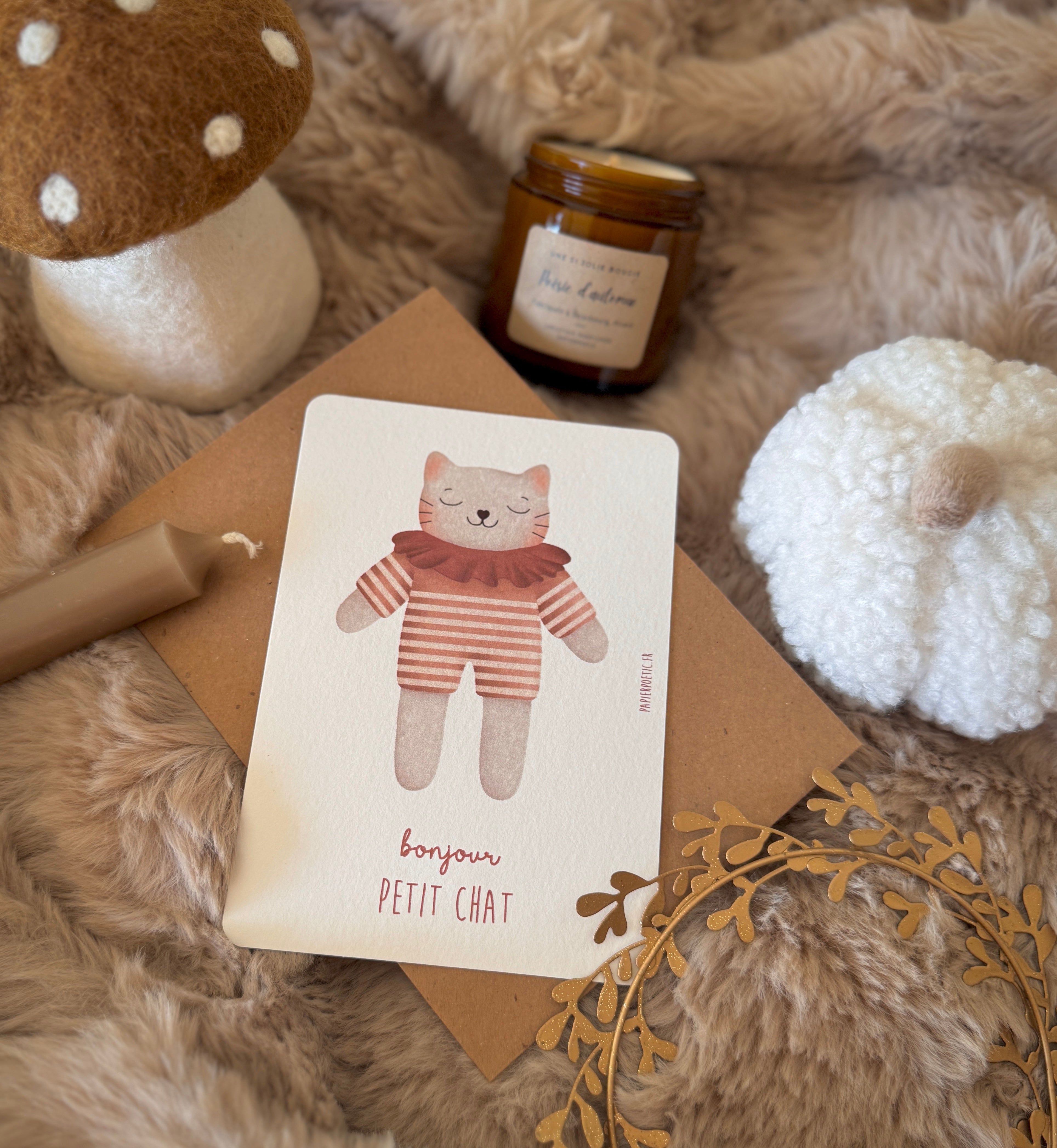 Carte “Doudou Chat blanc"