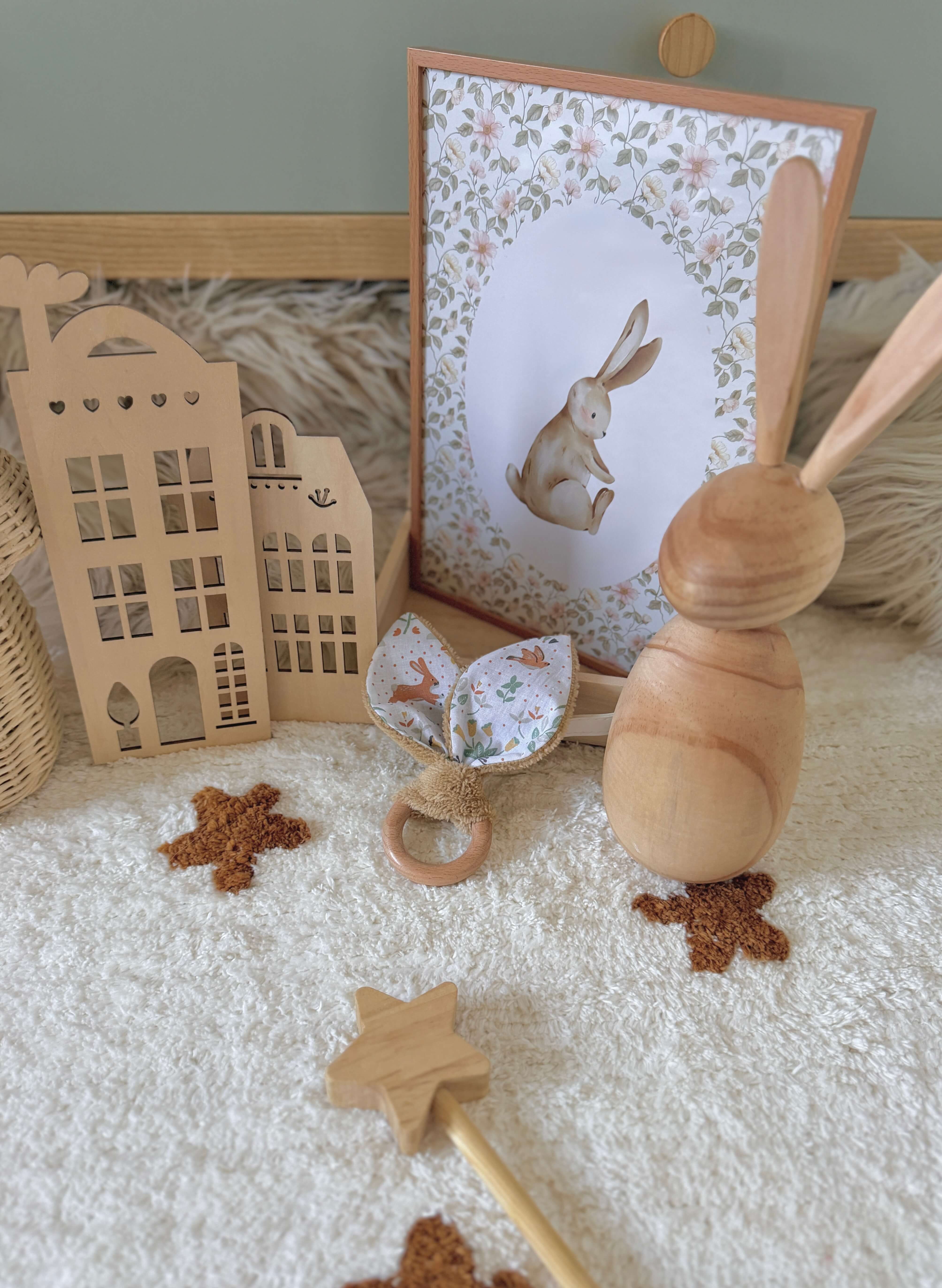 Anneau oreilles de Lapin en hêtre / Zekia