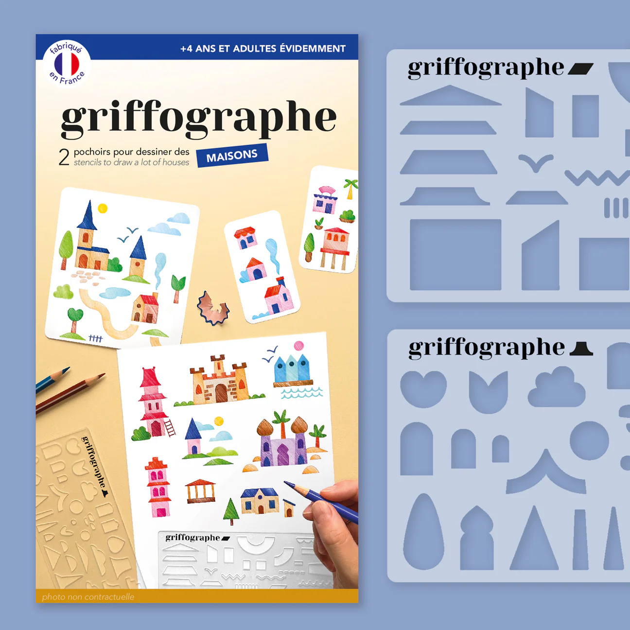 Kit de dessins créatifs avec pochoirs / Griffographe