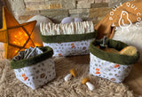 Liste de Naissance de Vanessa - Ensemble 3 Paniers Roxibou / DG à Pois dorés Fougère