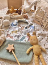 Bavoir Grand Bout'Chou / Tissu Imperméable Junzo - Bambou Vert de Gris