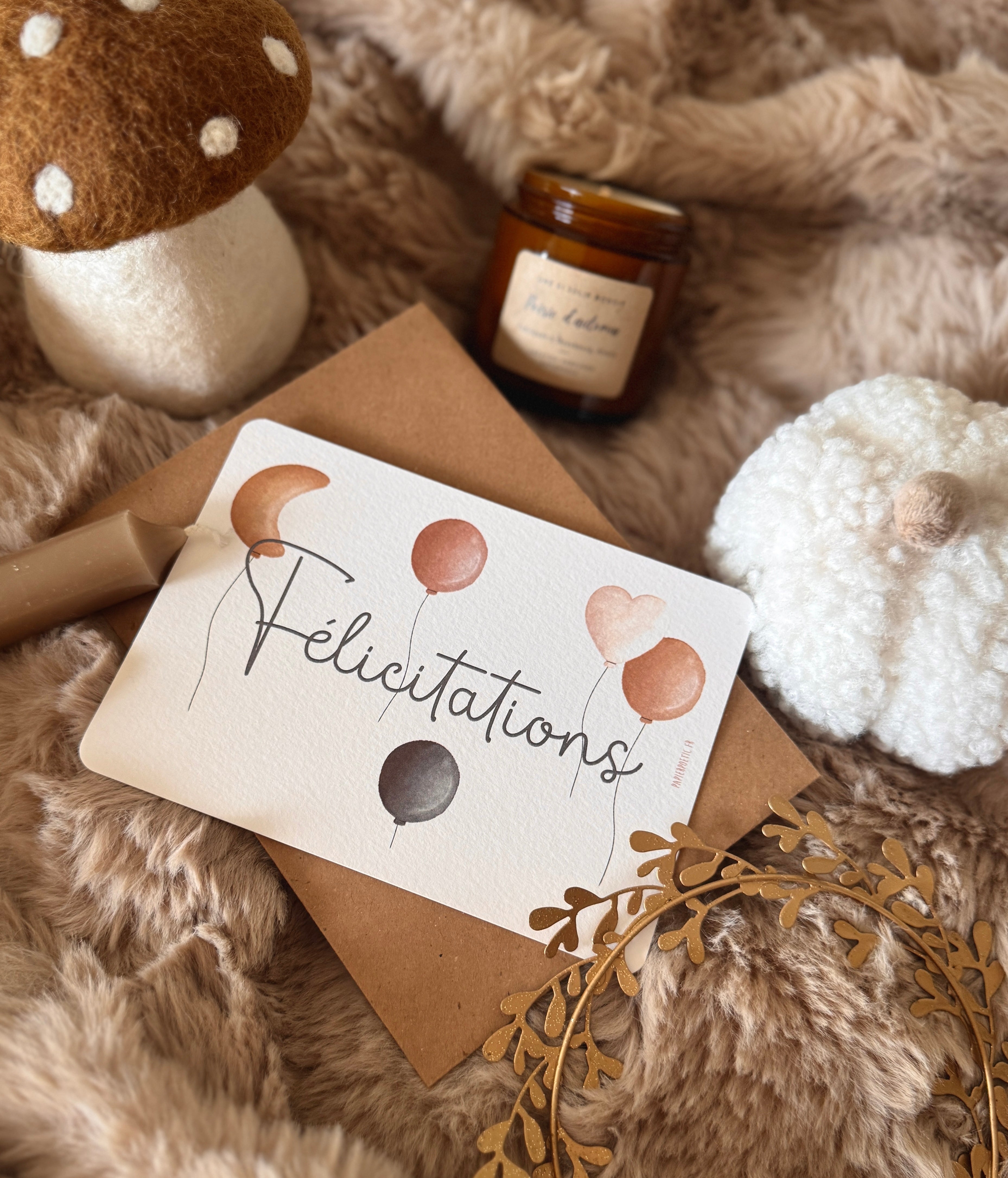 Carte "Félicitations Ballon Lune"