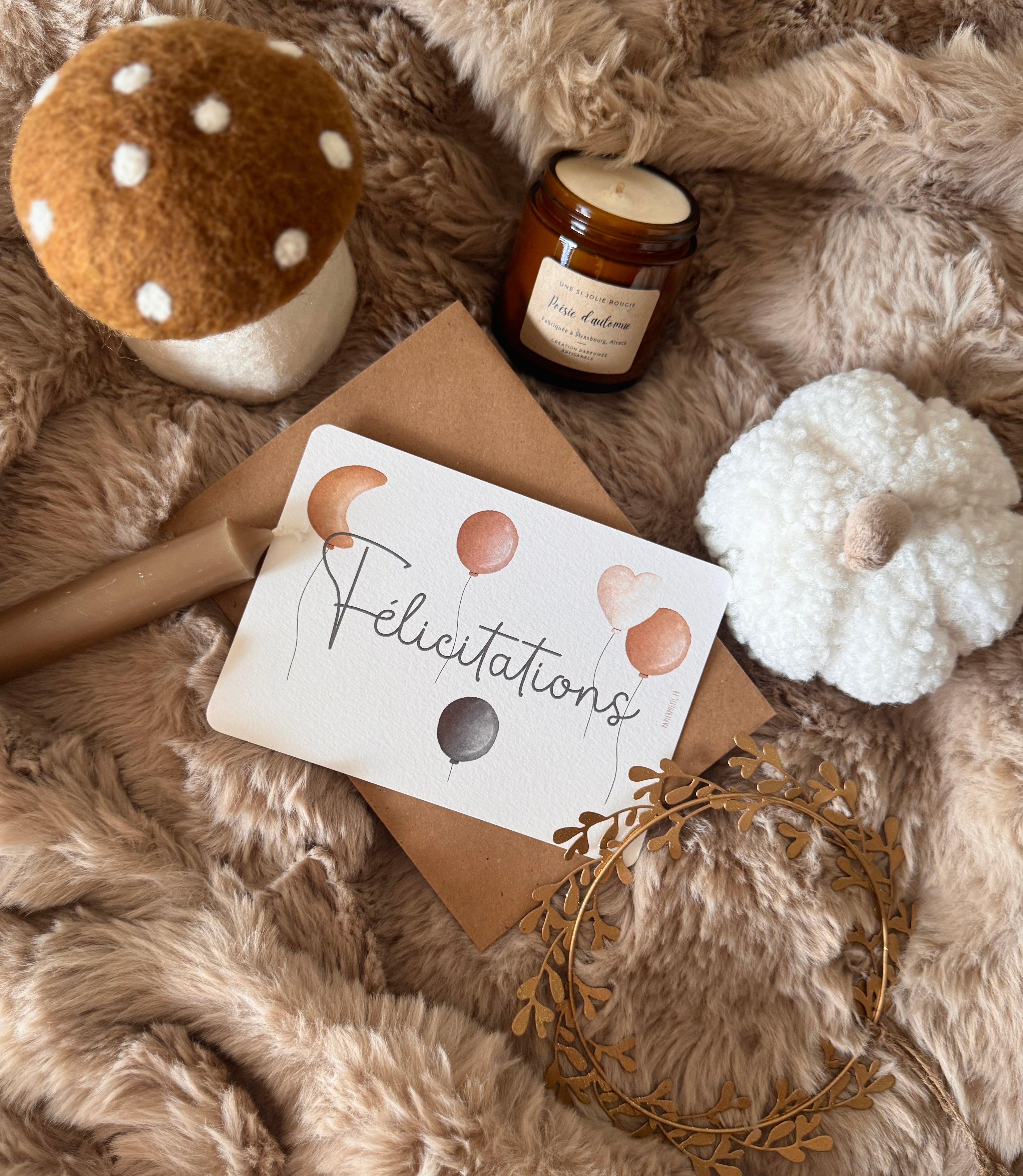 Carte "Félicitations Ballon Lune"