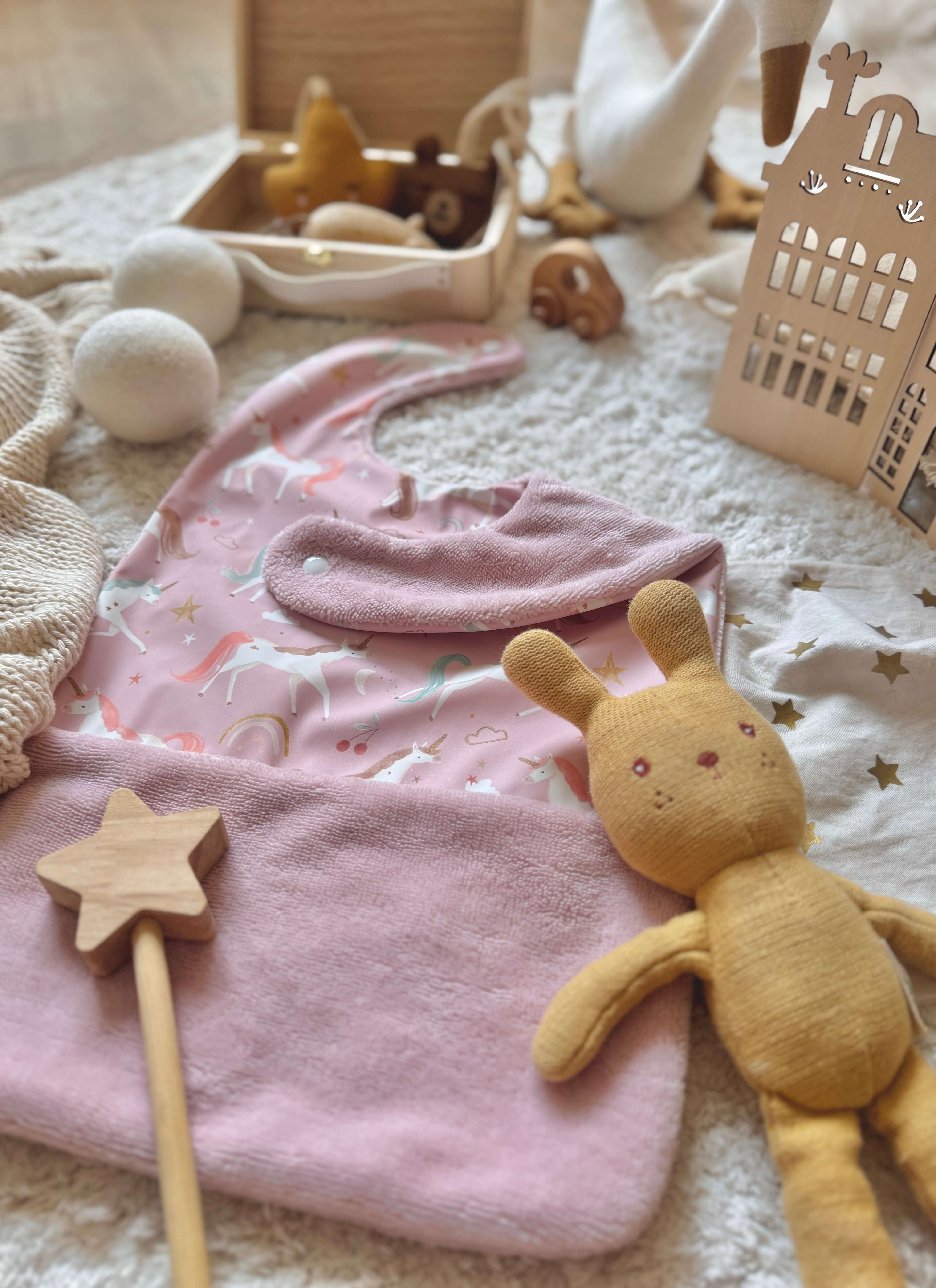 Bavoir Grand Bout'Chou / Tissu Imperméable Lyliane - Bambou Pétale