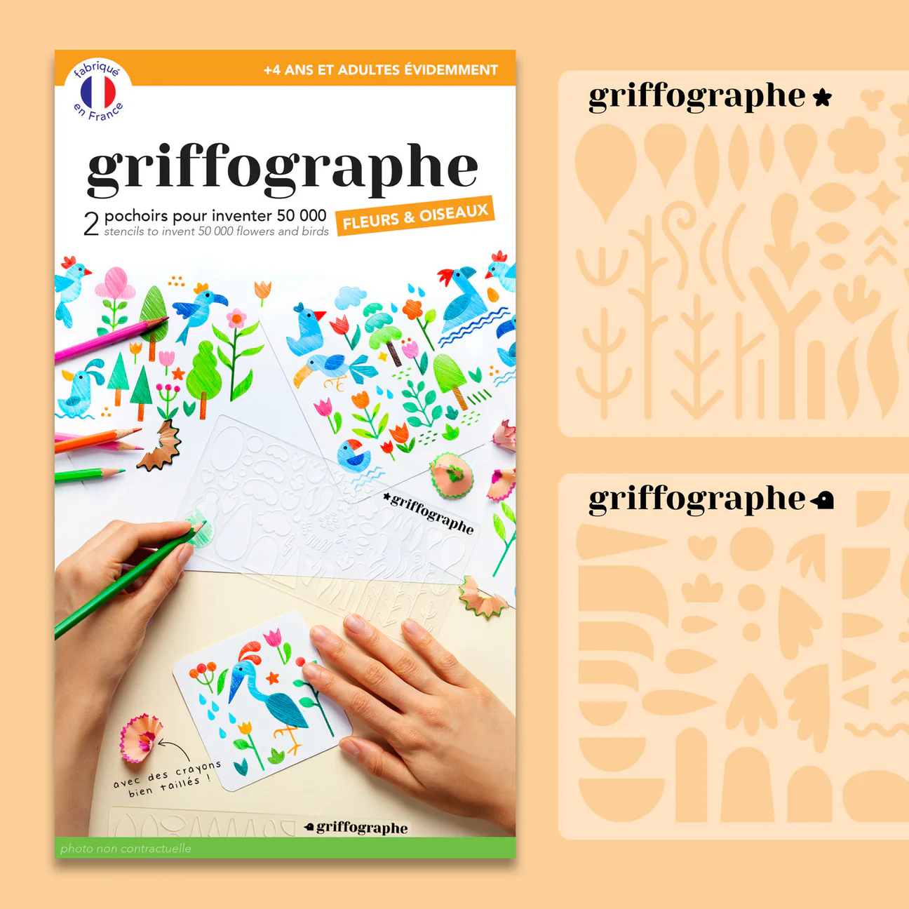 Kit de dessins créatifs avec pochoirs / Griffographe