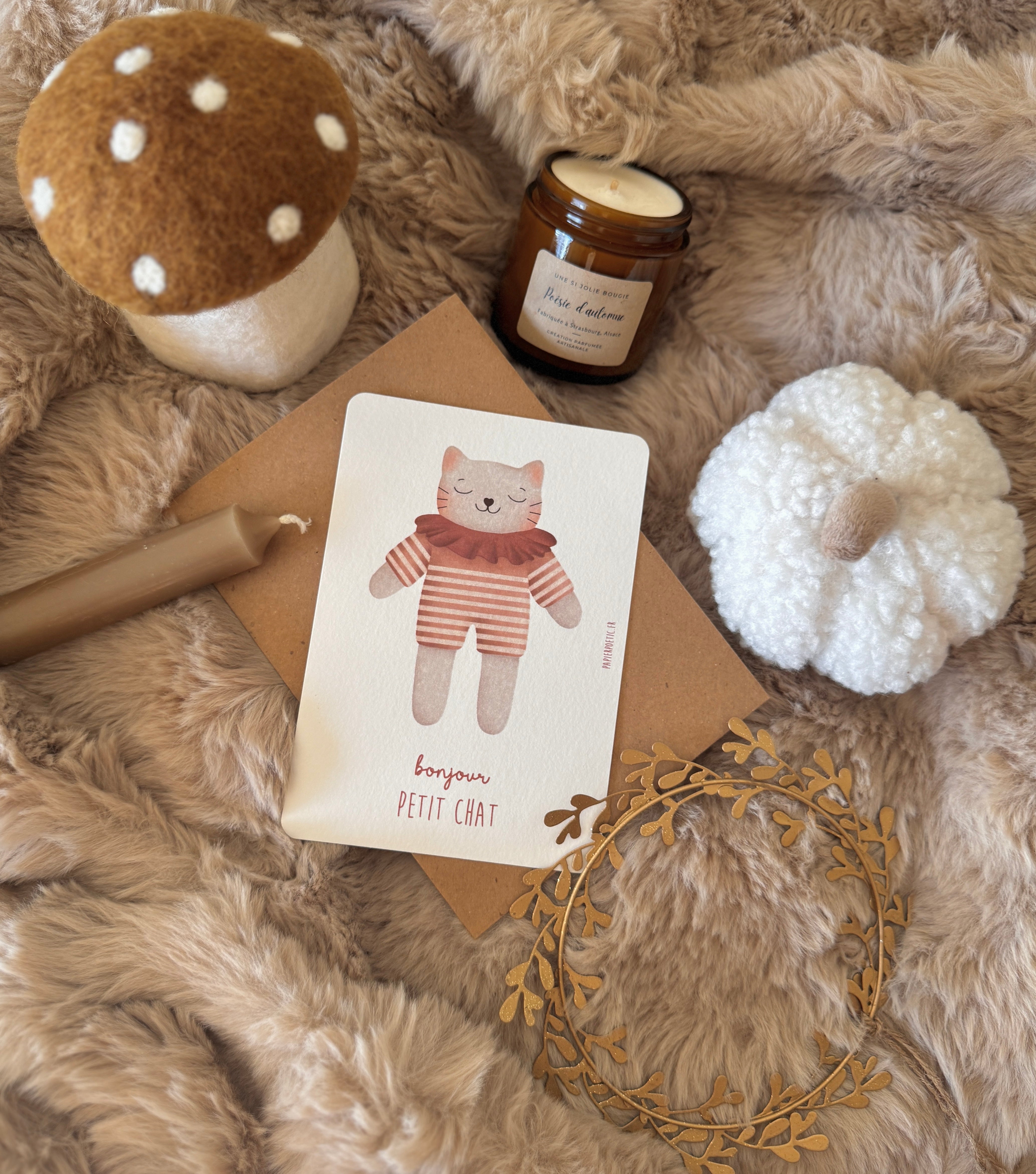 Carte “Doudou Chat blanc"