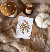 Carte "Branche de gui cœurs"