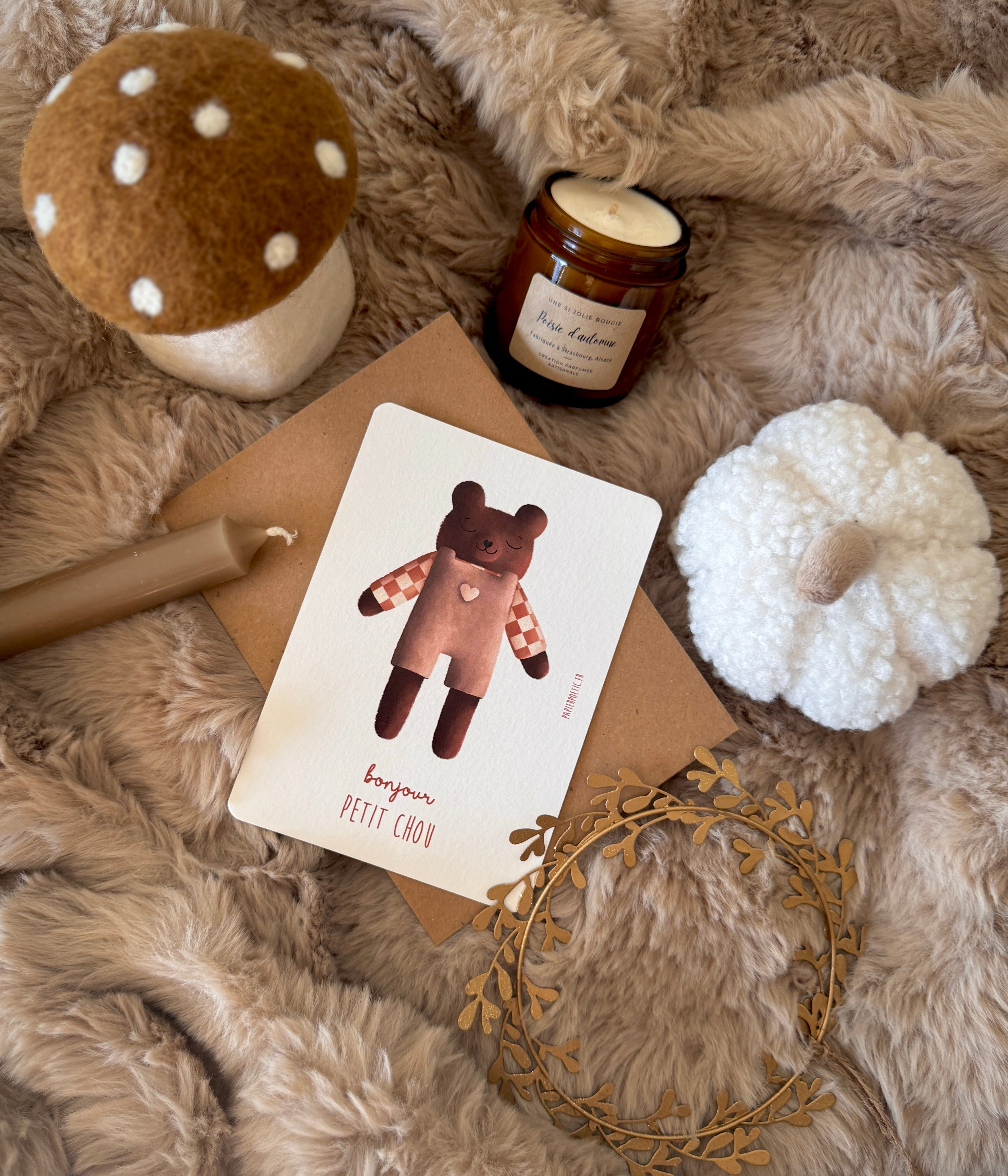 Carte “Doudou Ours marron"