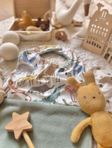 Bavoir Grand Bout'Chou / Tissu Imperméable Junzo - Bambou Vert de Gris