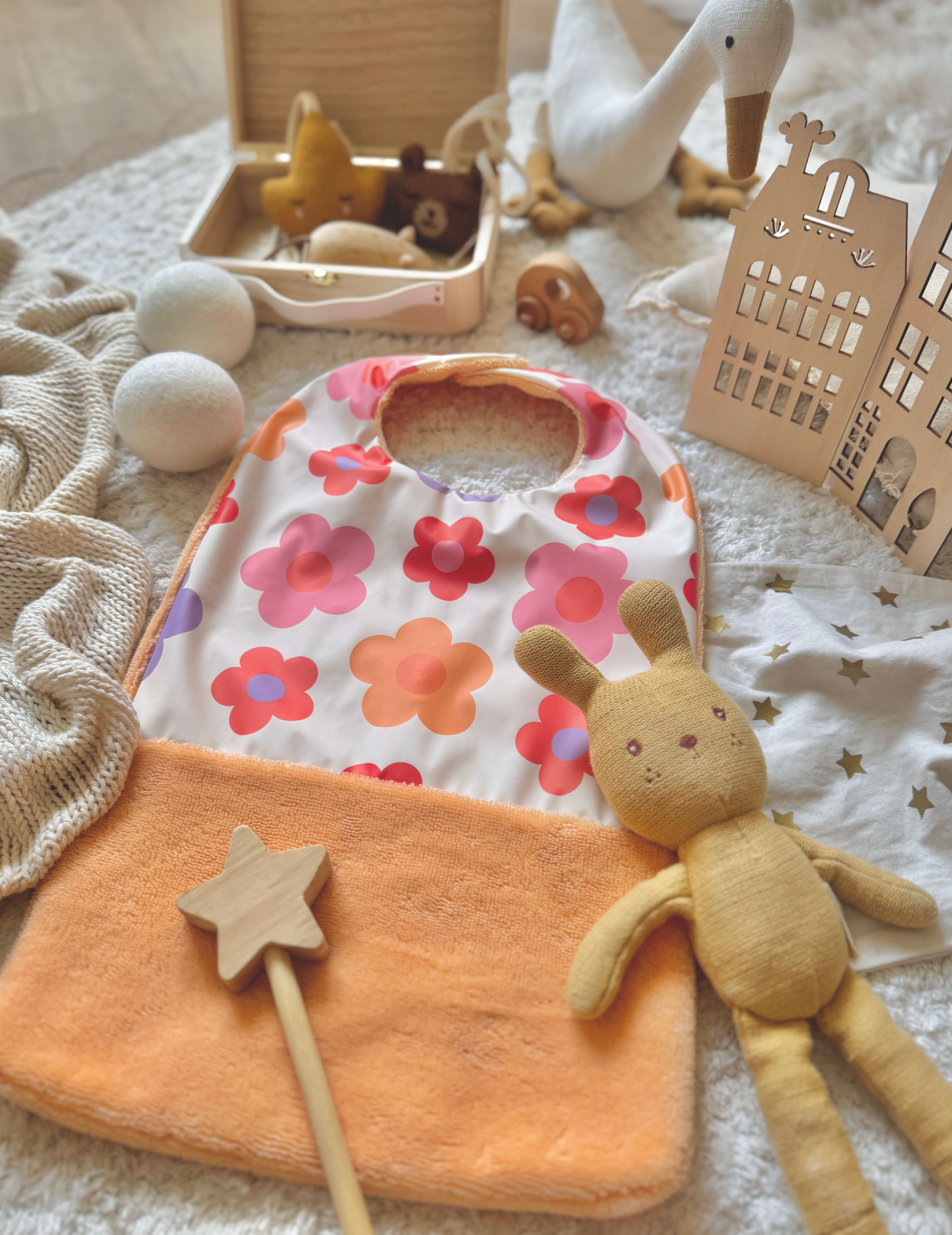 Bavoir Grand Bout'Chou / Tissu Imperméable Utopia - Bambou Melon