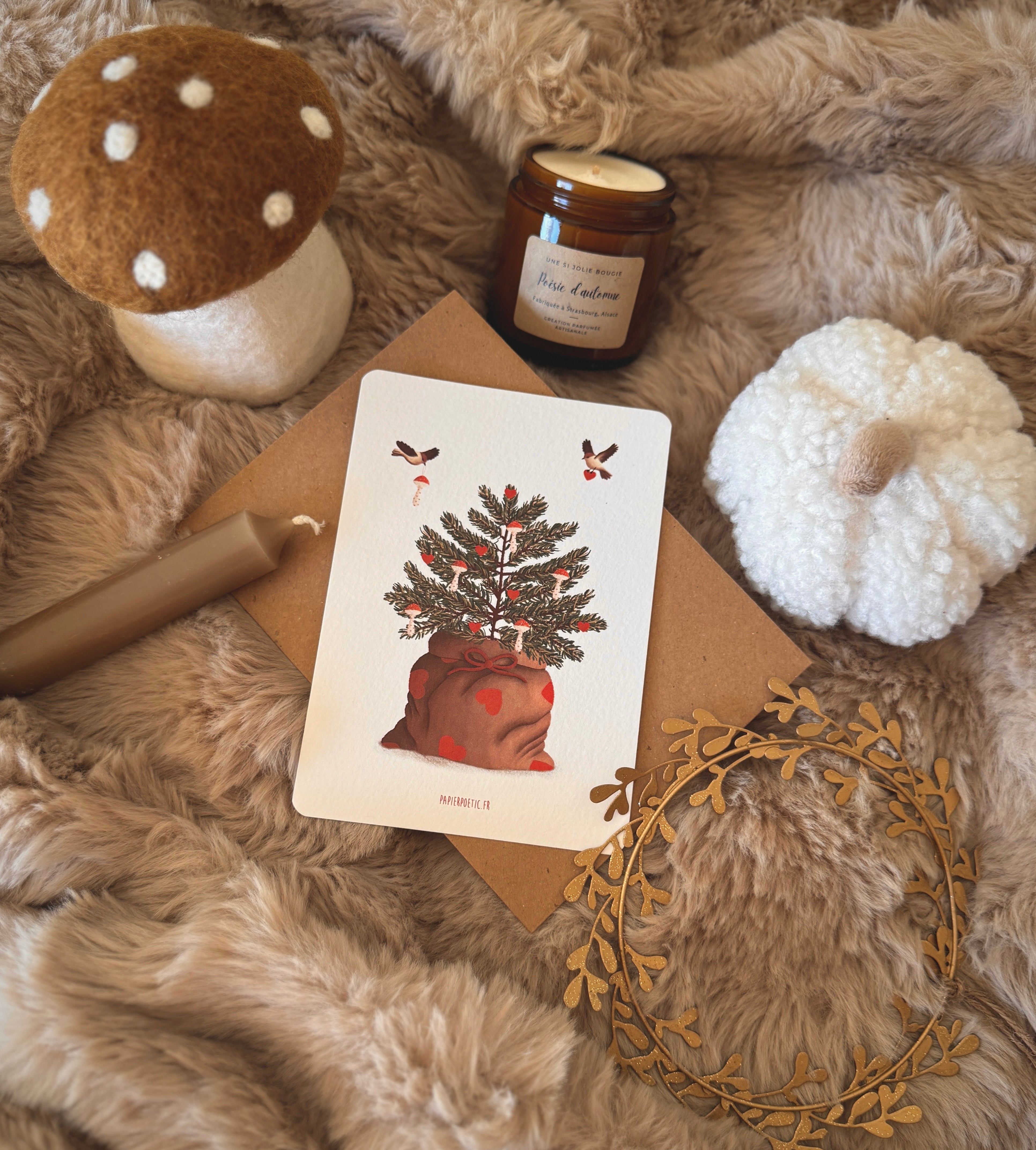 Carte "Sapin de Noël des oiseaux"