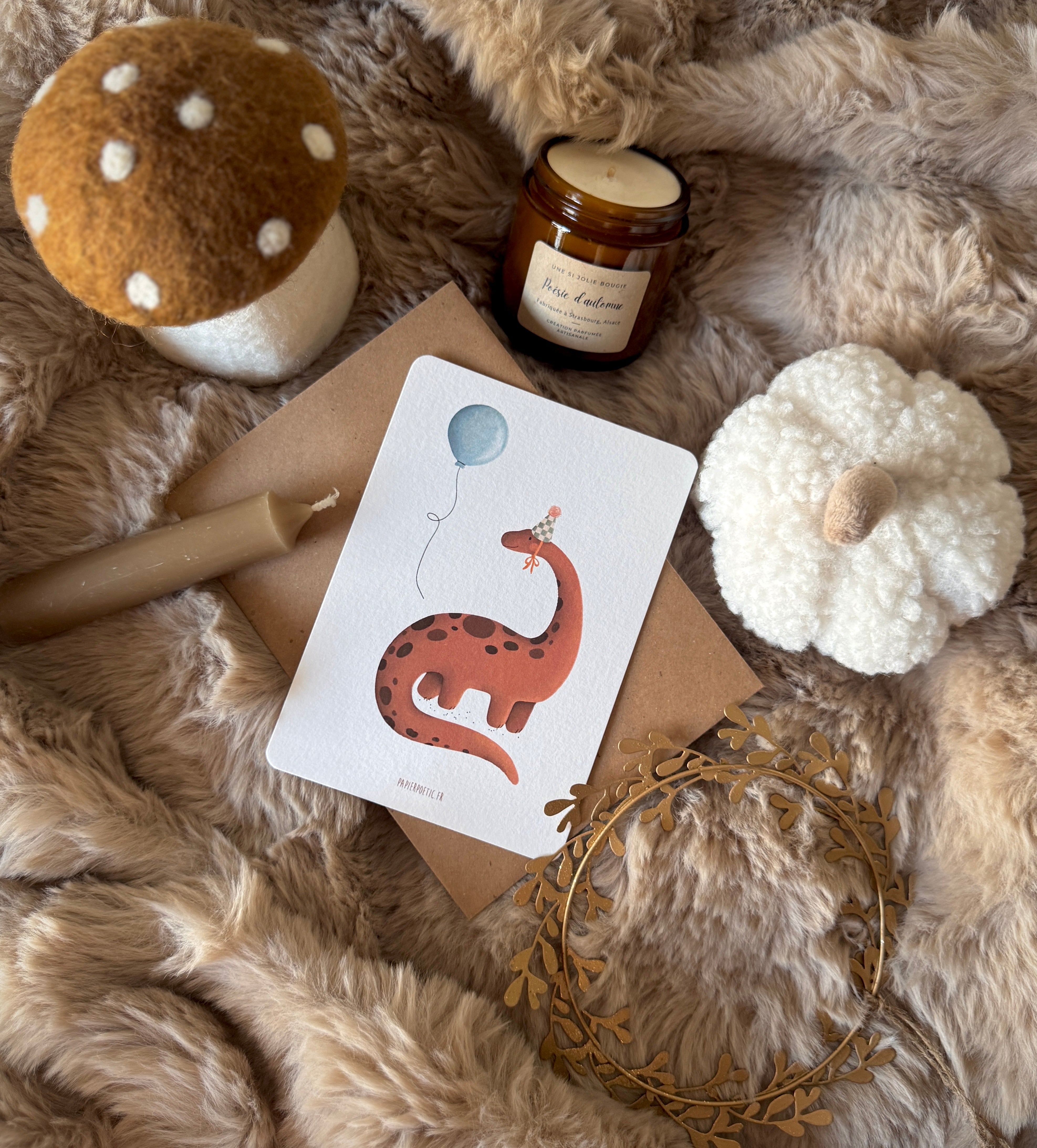 Carte "Dino en fête"