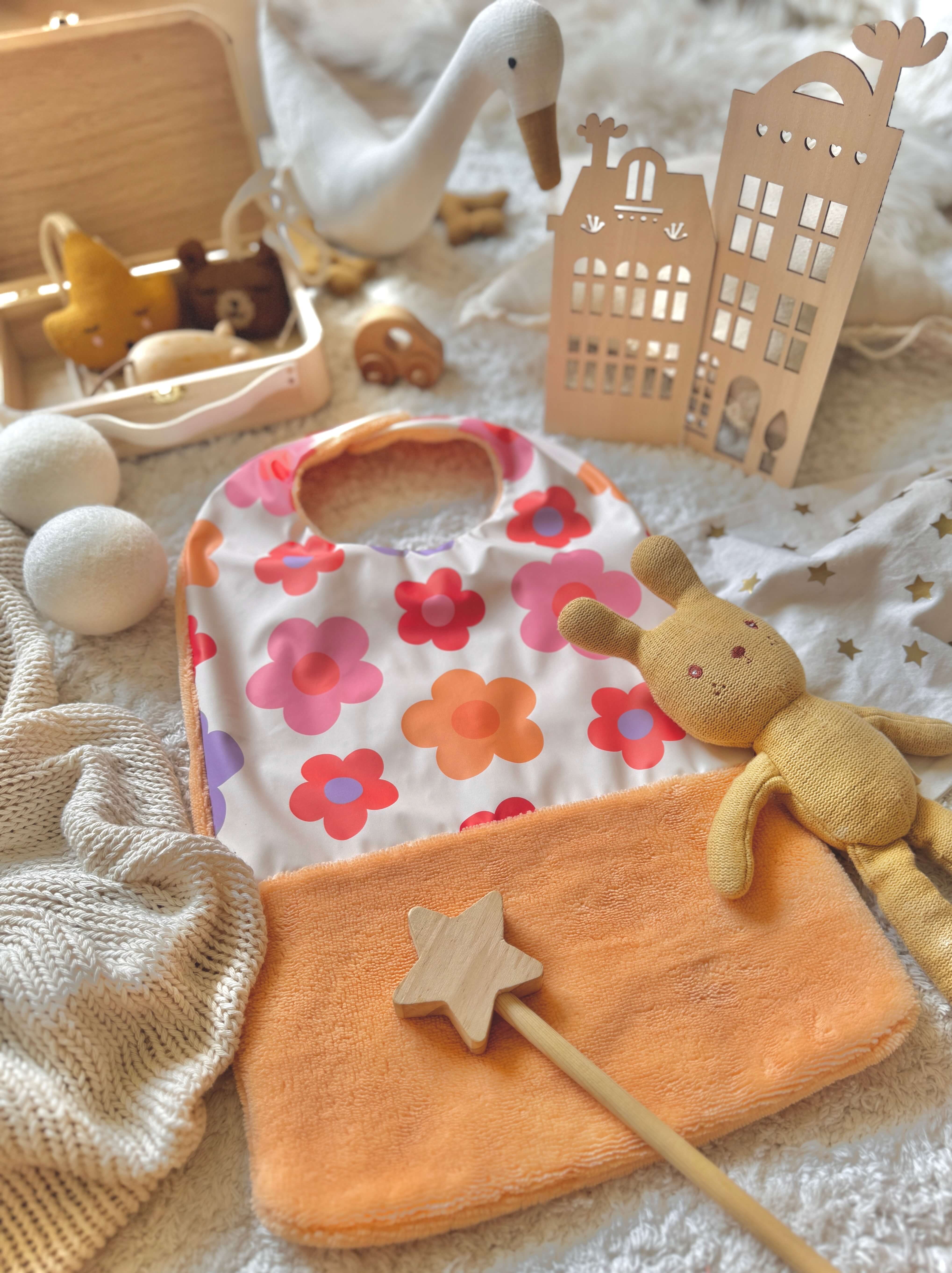 Bavoir Grand Bout'Chou / Tissu Imperméable Utopia - Bambou Melon